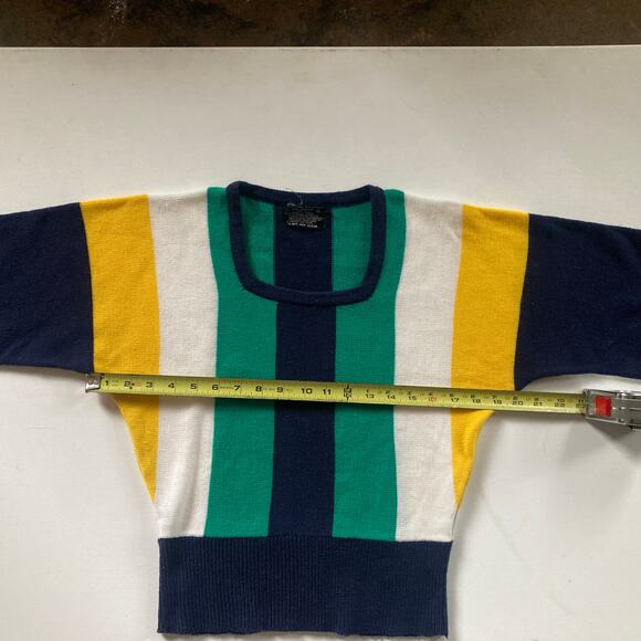 Vintage 80s Striped Sweater | Fully Fashioned WPL 6716 | Made in Taiwan sz m - Picture 6 of 7